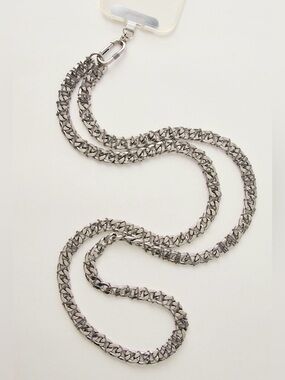NWT Free People Chunky Chain Phone Crossbody Rhodium OS